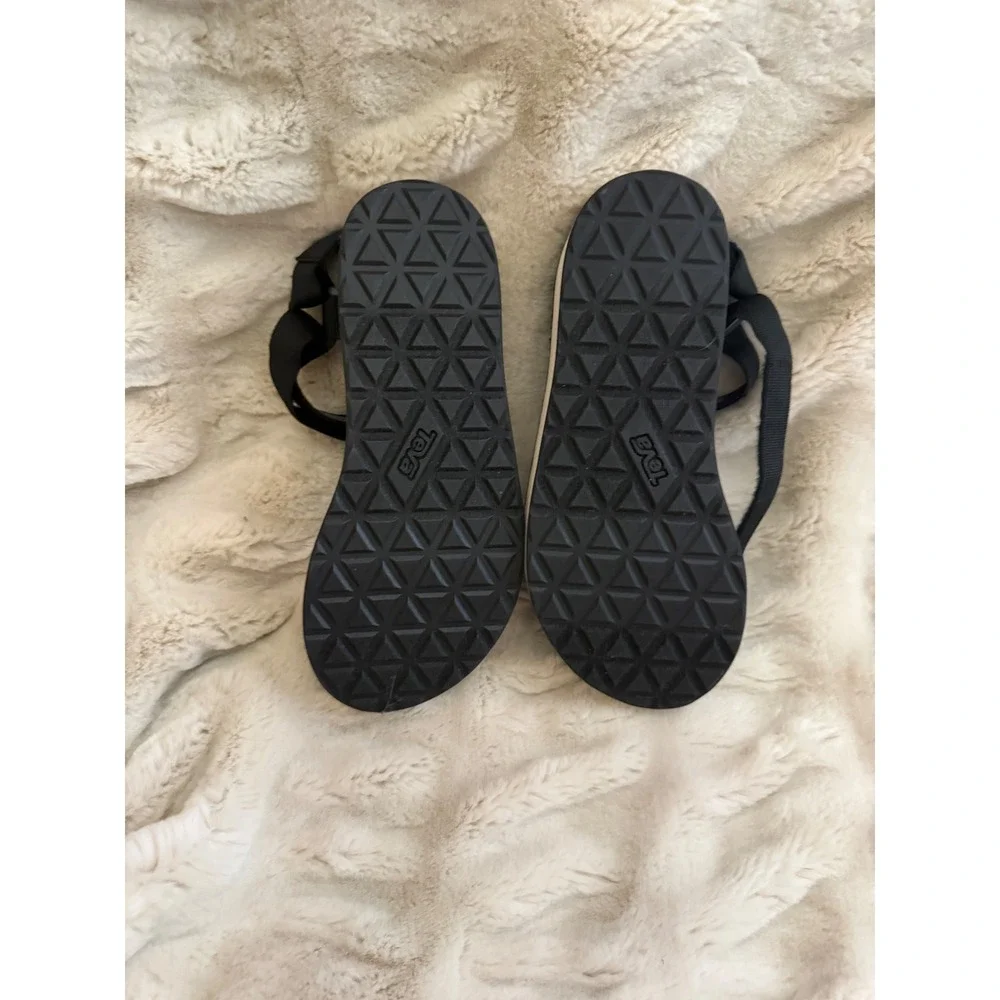 Teva Flatform Universal Sandals Black White Platform Strappy 1008844 Womens 7